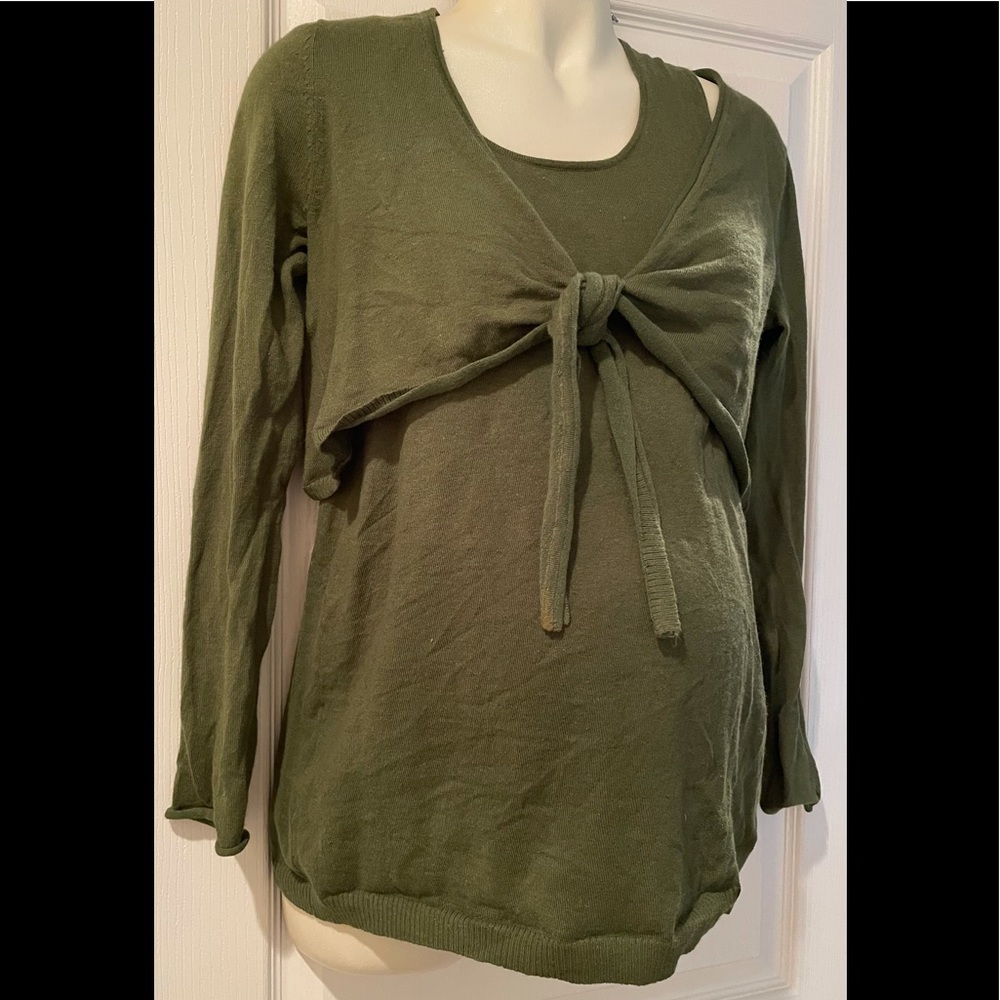 2piece maternity sweater olive green small